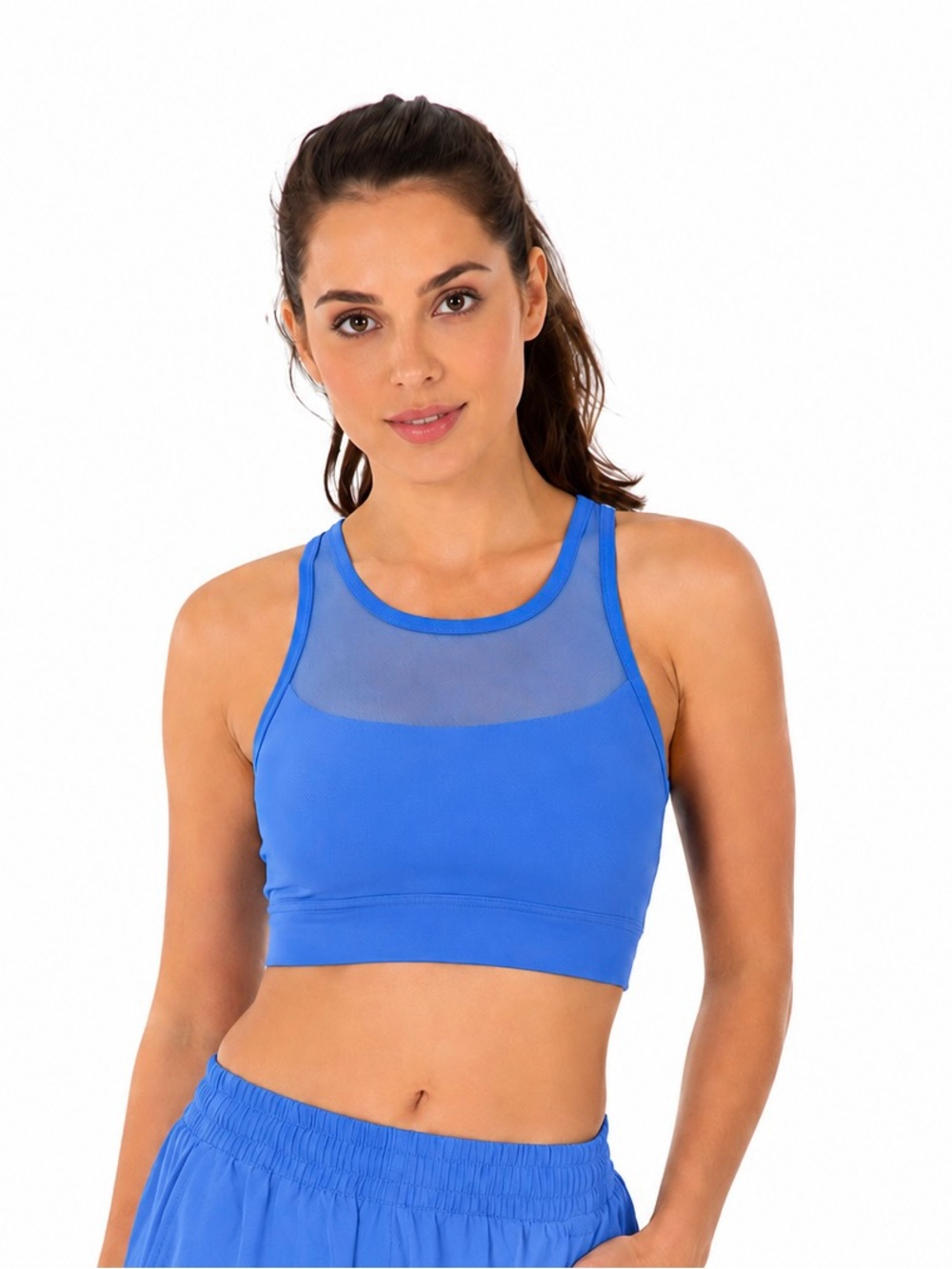 All In Motion Women's Super Flex Medium Support Racerback Sports Bra Blue Size S